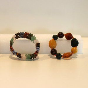 Colorful Earth Tones Beaded Wrist Bracelets Tiny Collection